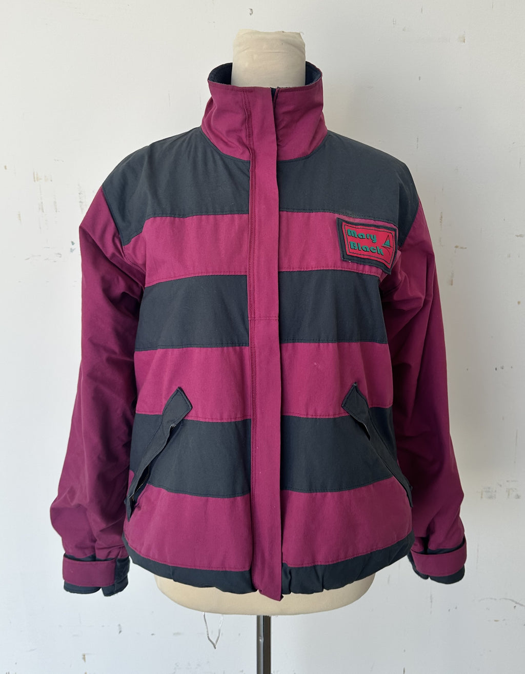 Pink and Navy Waxed Cotton Jacket